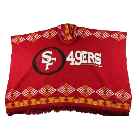 VTG San Francisco 49ers Hood Poncho Rare VTG Sz XL Football Super Bowl Men/Women - Picture 3 of 8